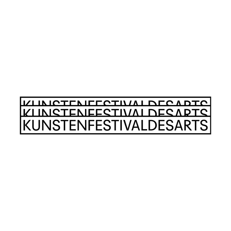 Fond blanc avec logo "Kunstenfestivaldesarts"